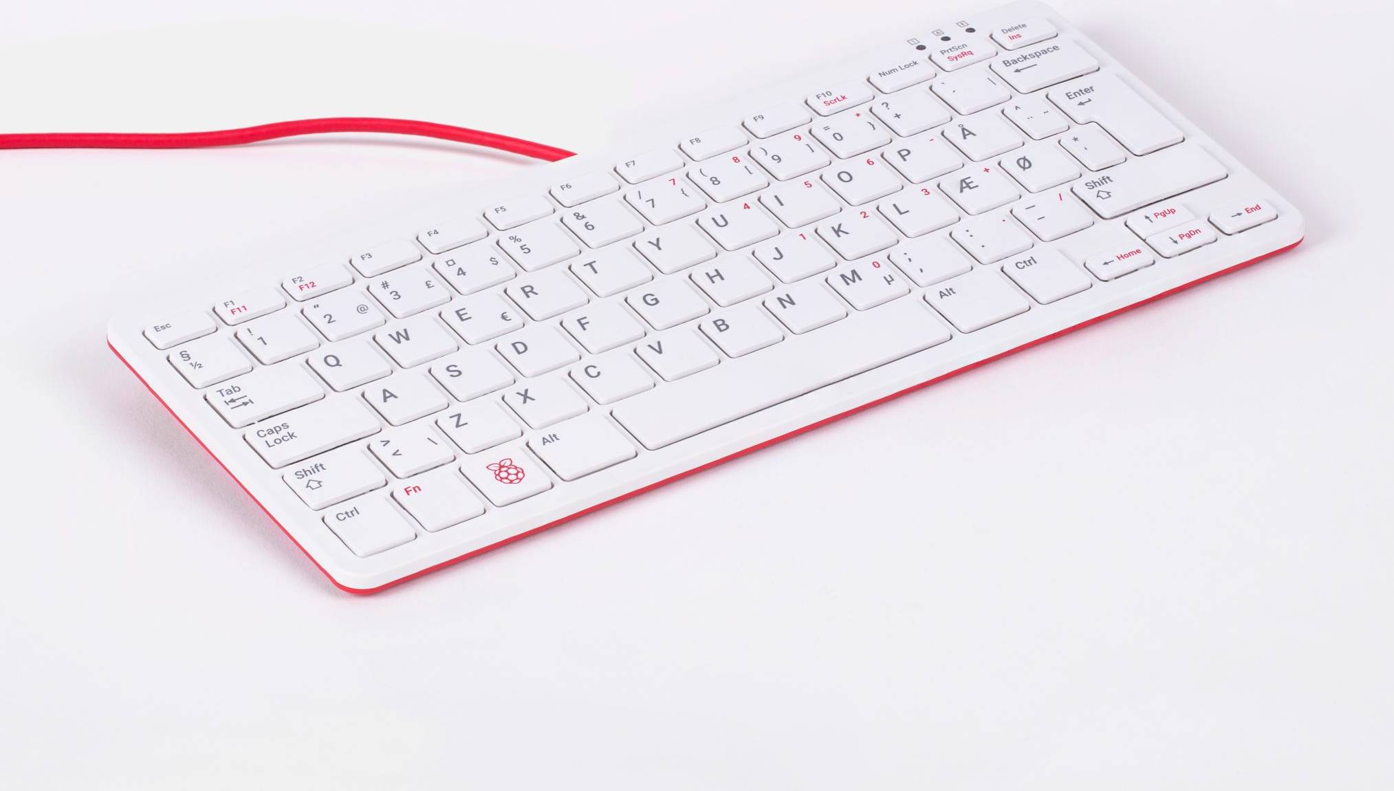 Raspberry Pi RPI-KEYB DK USB Keyboard - Red/White
