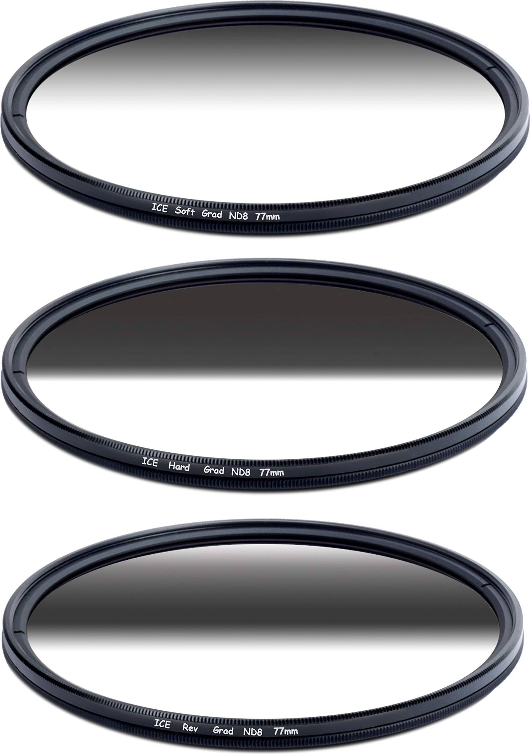 Nd filter 77mm Ice 77mm Grad ND Sæt Reverse Hard Soft ND8 Filter