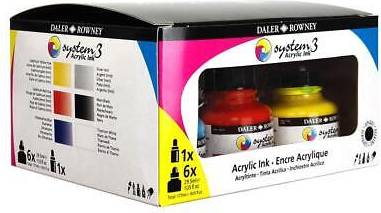 Daler Rowney System3 Intro Ink Set 6x29.5 ml
