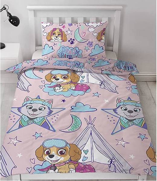 Paw Patrol Sleepover Rotary Bedding, Single Set.