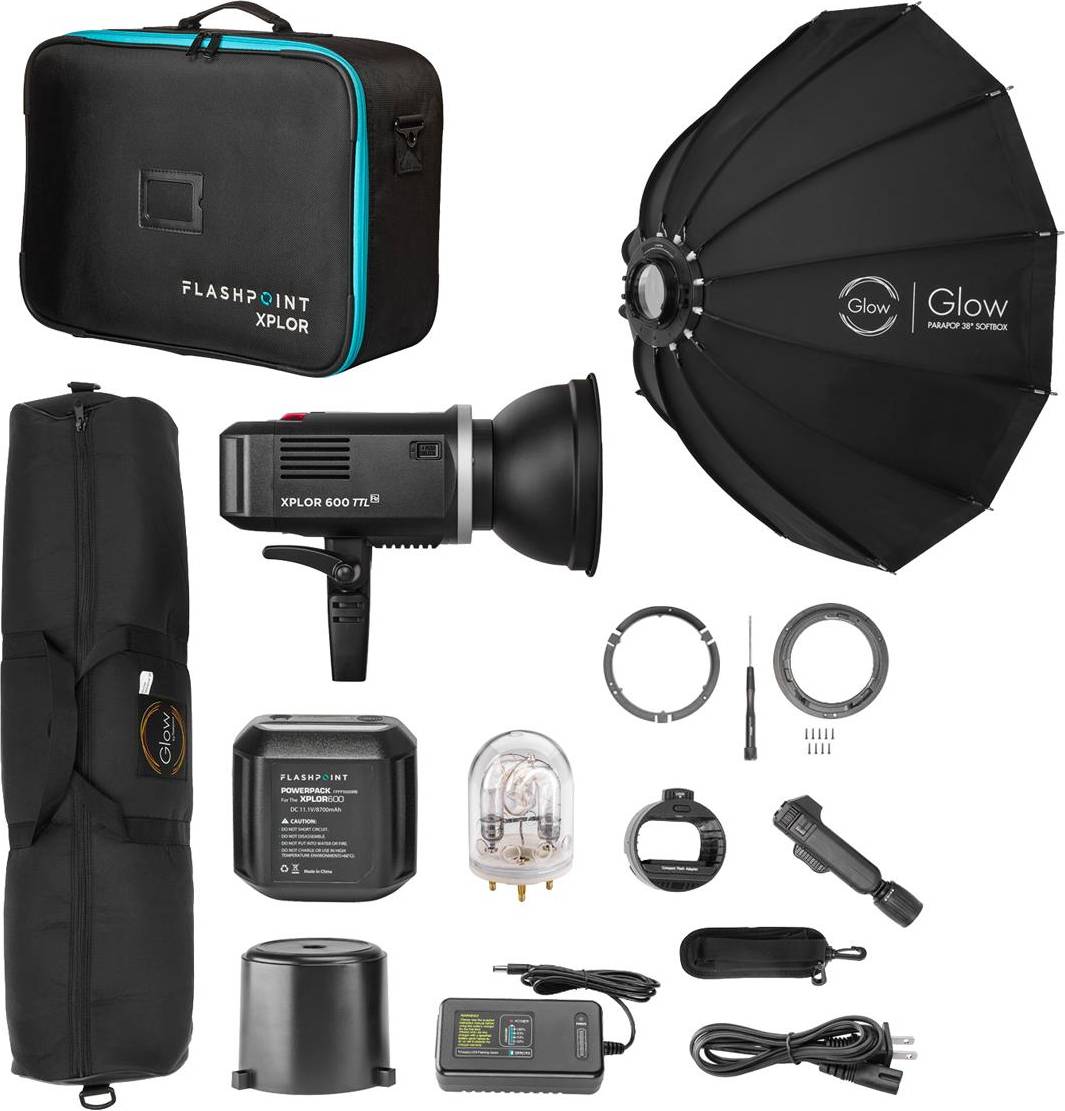 Flashpoint xplor 600 Flashpoint XPLOR 600 HSS TTL R2 Monolight, Bundle w/ParaPop II Softbox & OTA Set