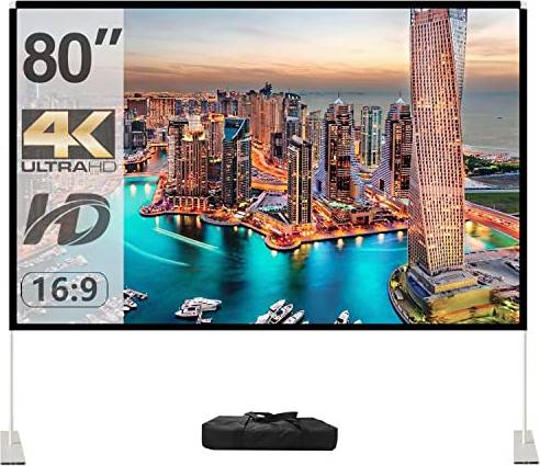 4k projector for home 80 Inch Portable Projection Screen 16:9 4K HD
