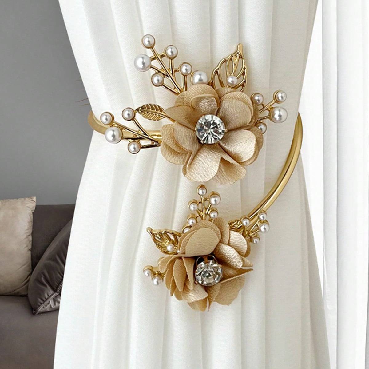 Shein Flower Rhinestone Decor Curtain Holdback