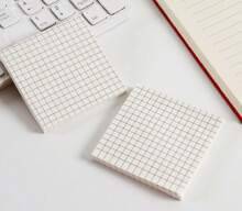 Shein 2pcs Plaid Pattern Sticky Note, Simple Multi-purpose Easy To Sticky Note