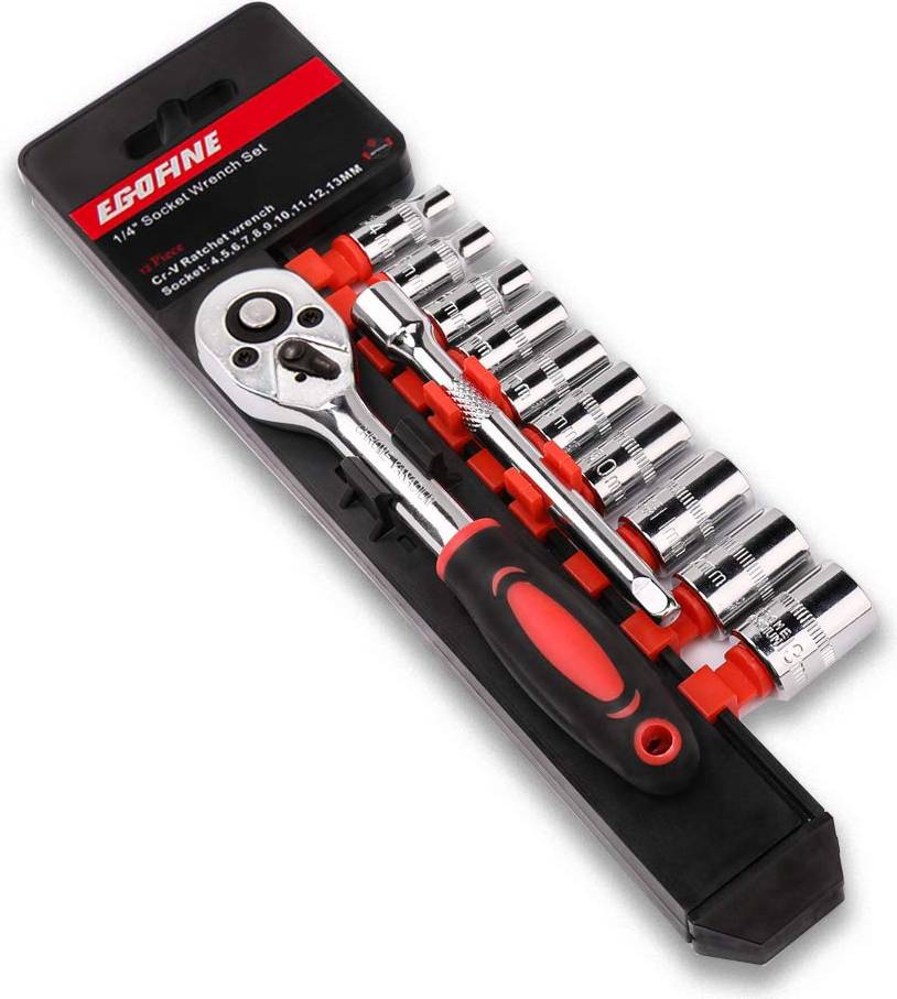 Egofine 12pcs 1/4 Inch Socket Set
