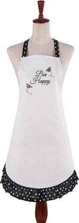 C&F Home Bee Happy Spring with Ruffles Apron White