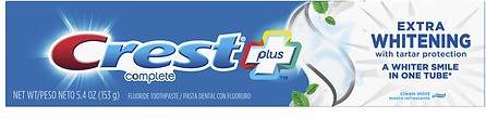 Crest Plus Complete Fluoride Toothpaste 5.4 oz