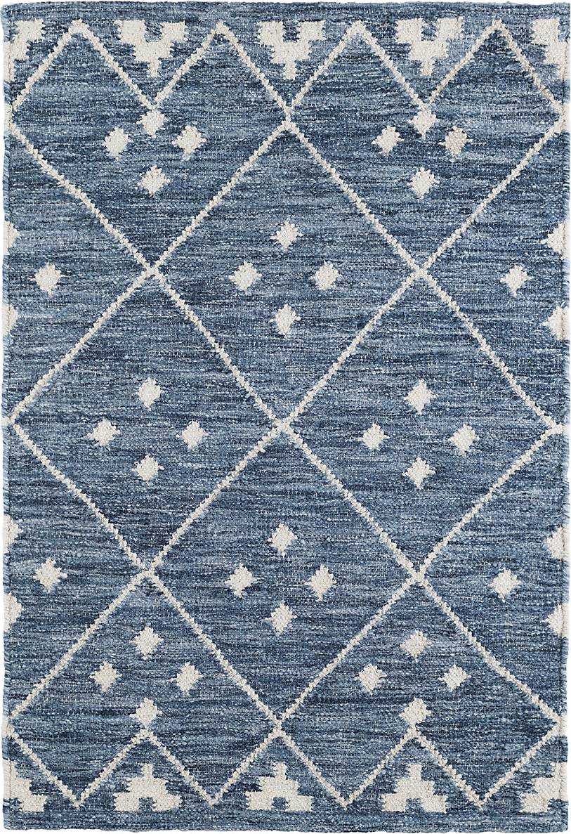 Dash and Albert Rugs Area Rug Dash Kota Geometric Blue, White