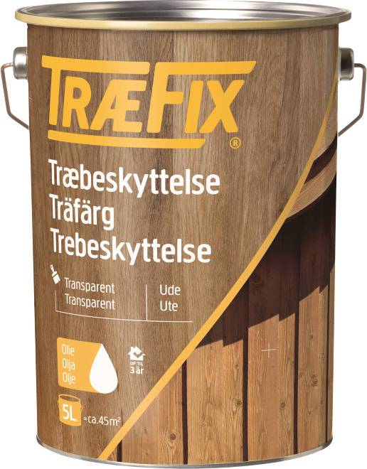 Sort træbeskyttelse Træfix Træbeskyttelse Transparent Sort 5L