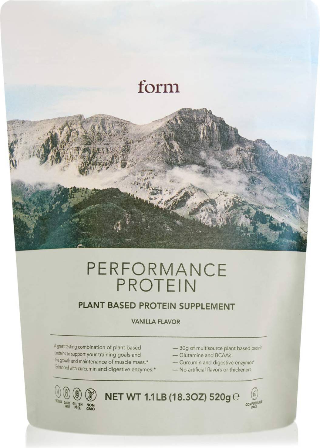Plant based protein shake Form Performance Plant Based Vegan Protein Vanilla 1.1 Lbs.
