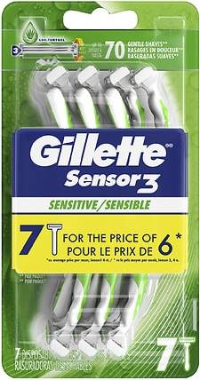 Shaving razor blade Gillette Gillette Sensor3 Sensitive Men's Disposable Razor 7.0 ea