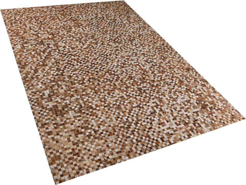 Beliani Cowhide Area Rug Brown
