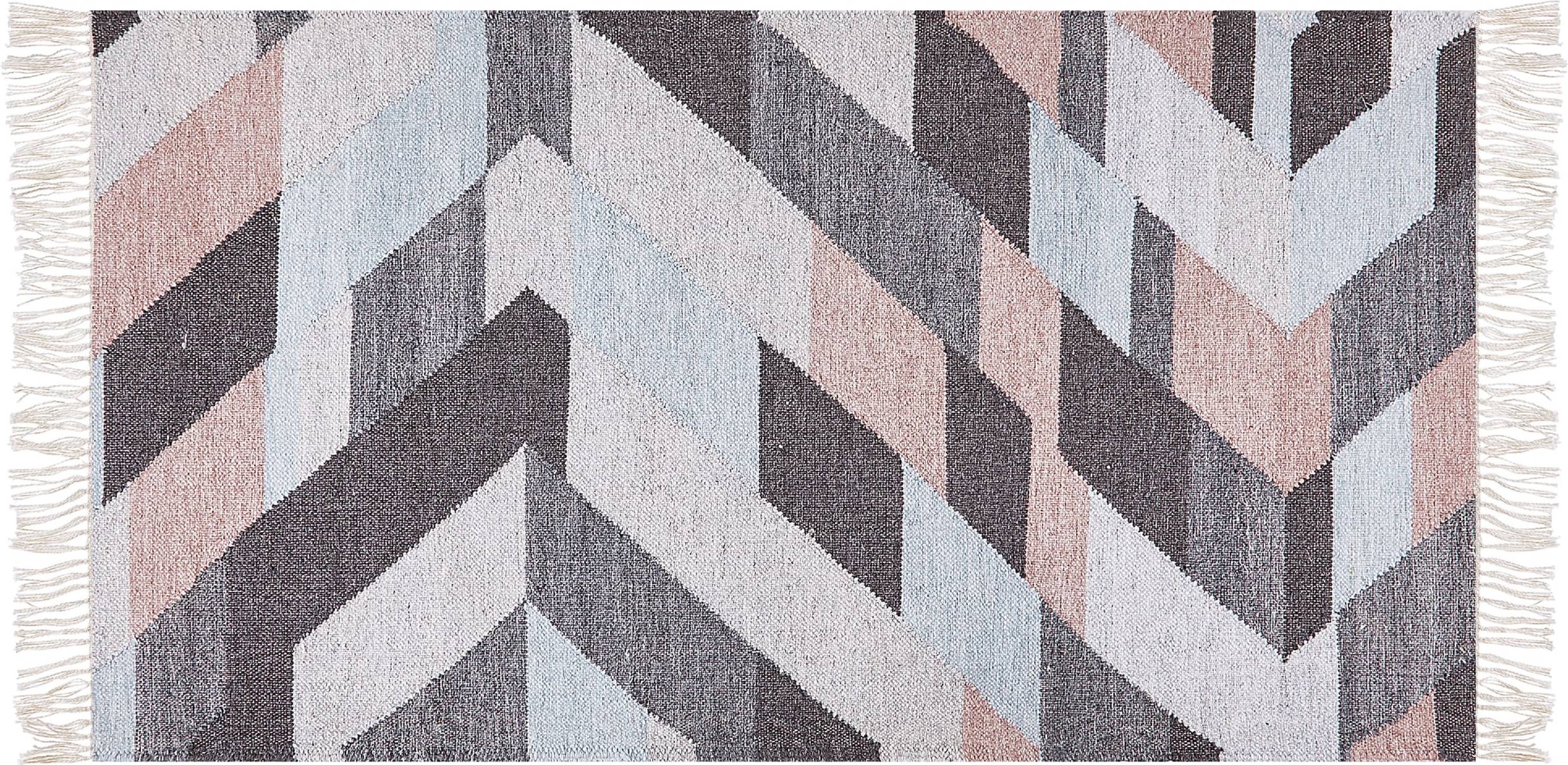 Beliani Jute Area Rug Multicolour, Beige cm