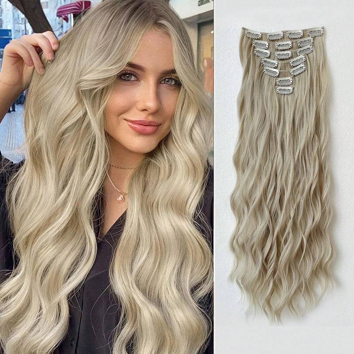 Hair extensions Shein Clip In Hair Extensions 16 Clips 22 Inch Set