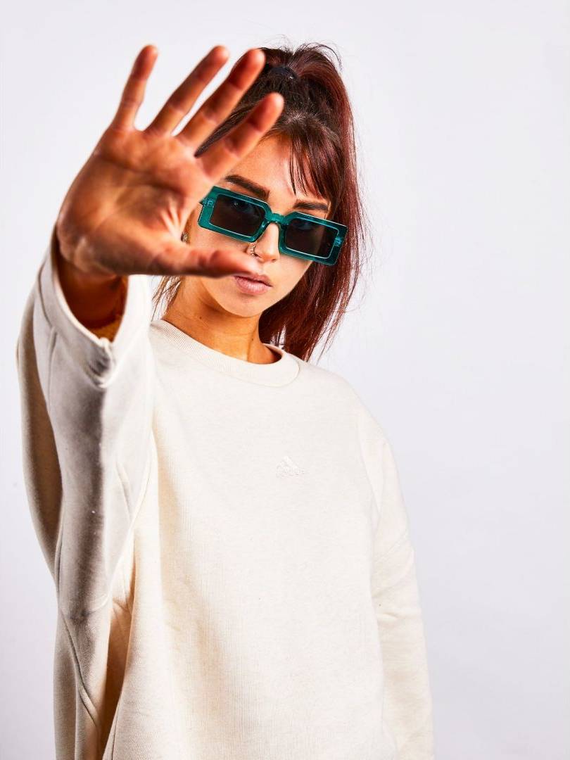 SVNX Blue Oversized Rectangle Plastic Frame