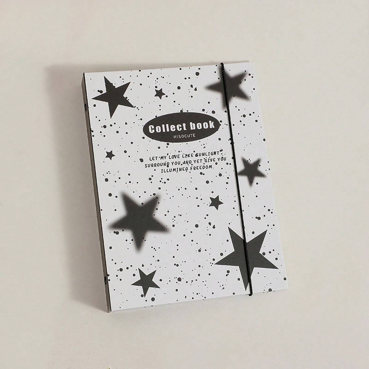 Shein 1pc Letter & Star Pattern Photo Album With Elastic Band, Simple Multi-purpose Portable Photo Case For Photo, Card Storage
