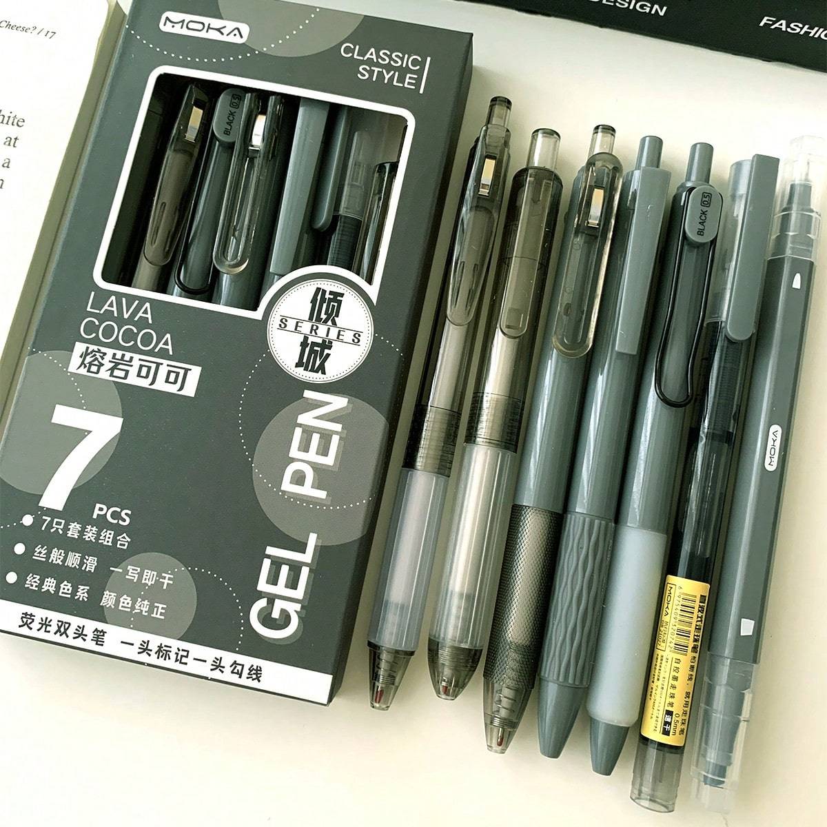 Shein 7pcs Retractable Pen With Quick-Drying Ink