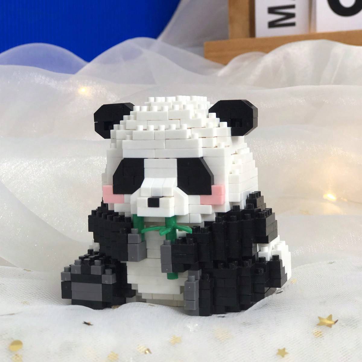 Shein 504pcs Cartoon Innovative Micro Panda Building Blocks Set