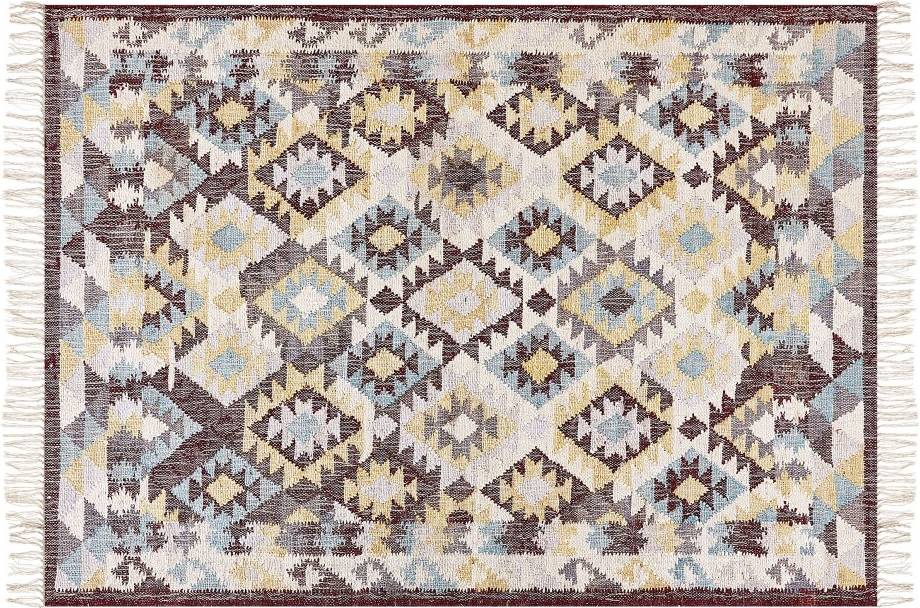Beliani Jute Area Rug Beige, Multicolour cm