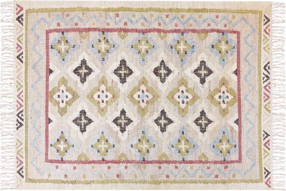 Beliani Jute Area Rug Multicolour, Beige cm
