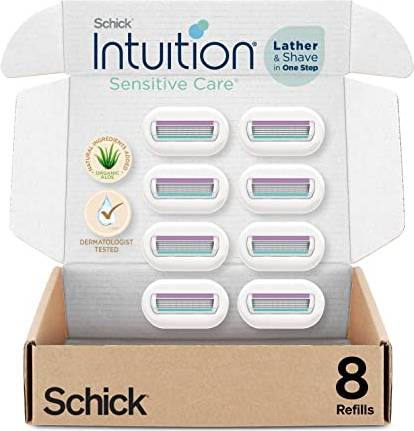Schick intuition razor Schick Intuition Refill, Razors for Women Sensitive Skin Intuition Razor Blades Refill with Organic Aloe, 8 Count Razor Refills
