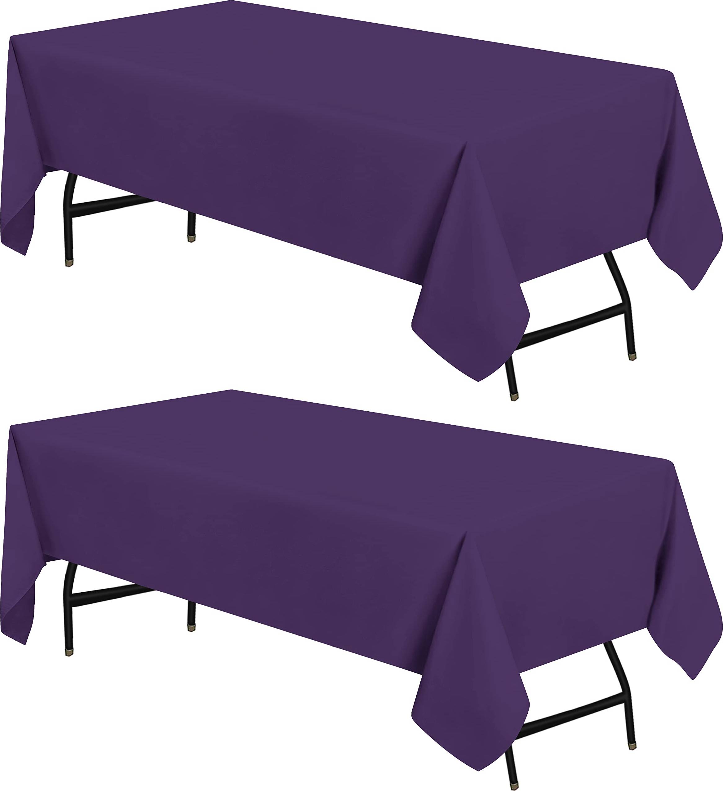 Rectangle Table Cloth 2 Pack 60x102 Inches Purple