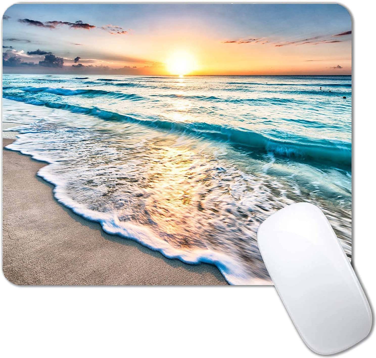 CANFLASHION Beach Sunset Mouse Pad With Designs
