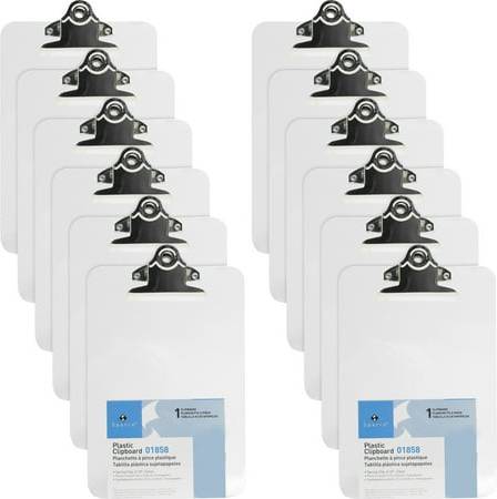 Clipboard Business Source Compact Plastic Clipboard Spring Clip