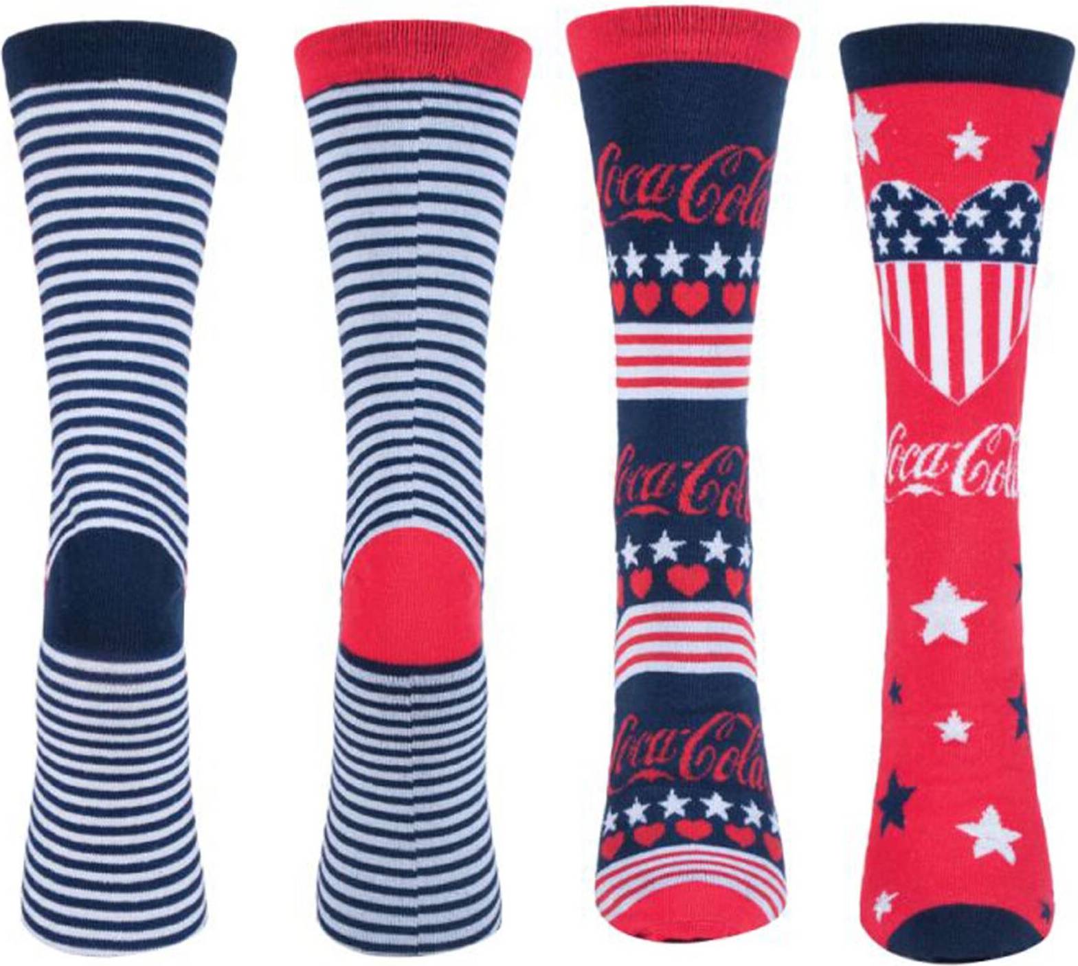 Coca cola Coca-Cola Striped Patterned Cotton Socks - Red