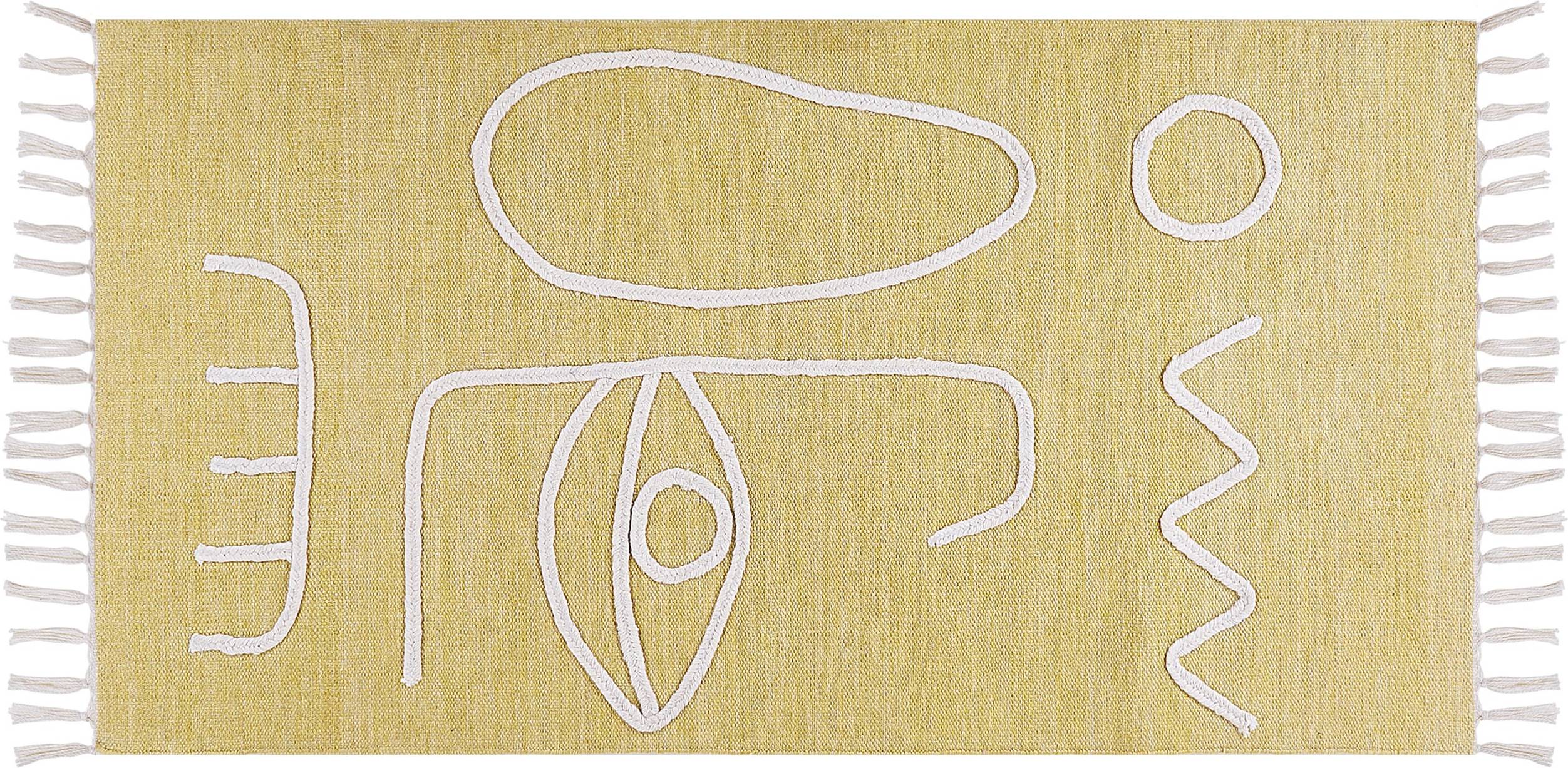 Beliani Outdoor Area Rug YAVU Yellow cm