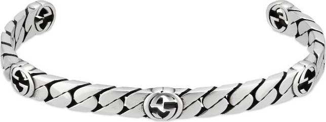 Gucci Gucci Interlocking Silver Open Bangle