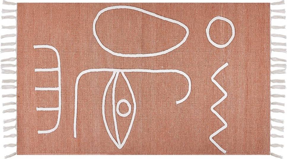 Beliani Outdoor Area Rug Red, Orange cm