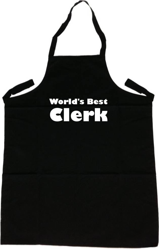 TeeTreeDesigns World's Best Clerk Apron Black