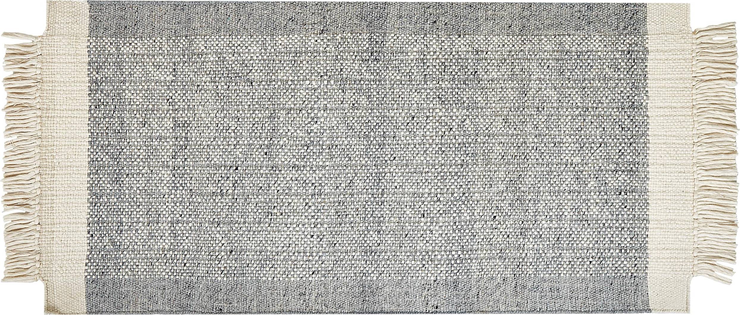 Beliani Wool Rug White, Grey cm