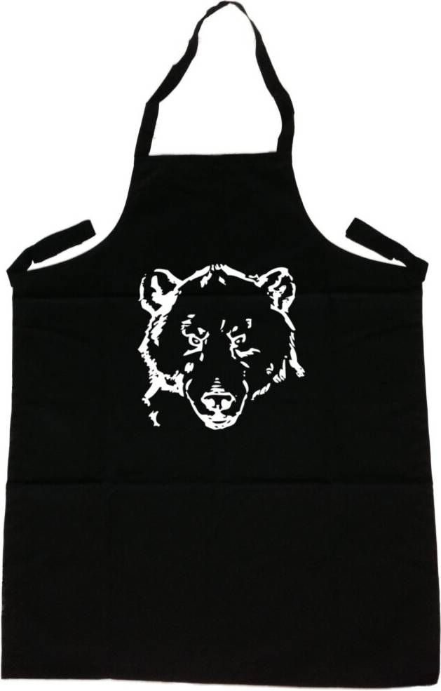 TeeTreeDesigns Scary Bear Apron Black