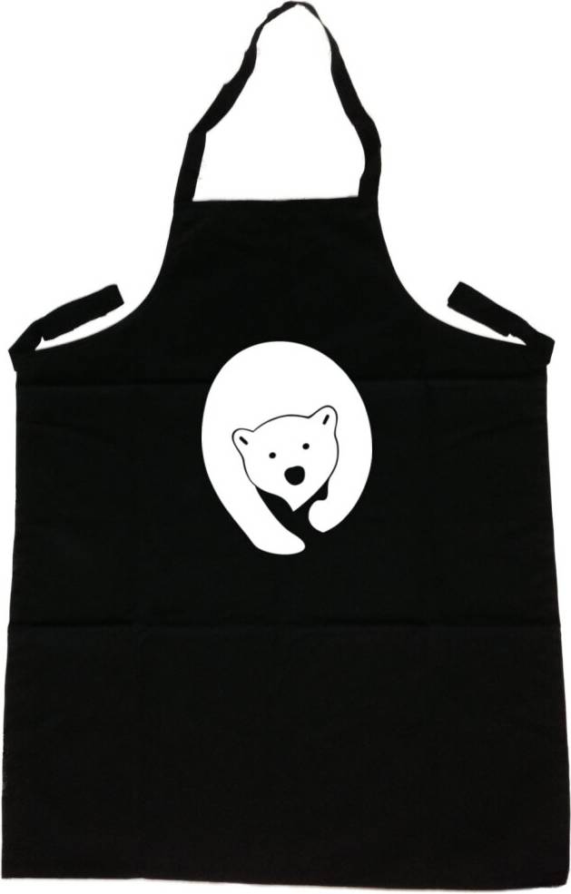 TeeTreeDesigns Polar Bear Apron Black