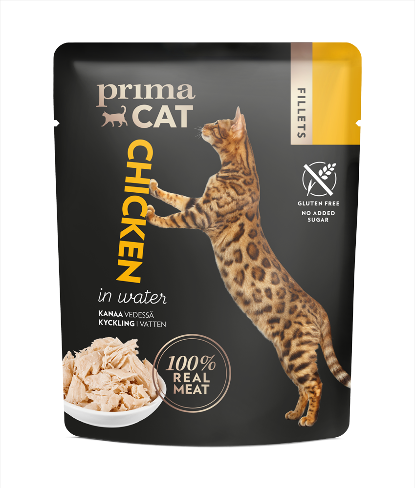 Kattfoder Kycklingfiléer Vatten