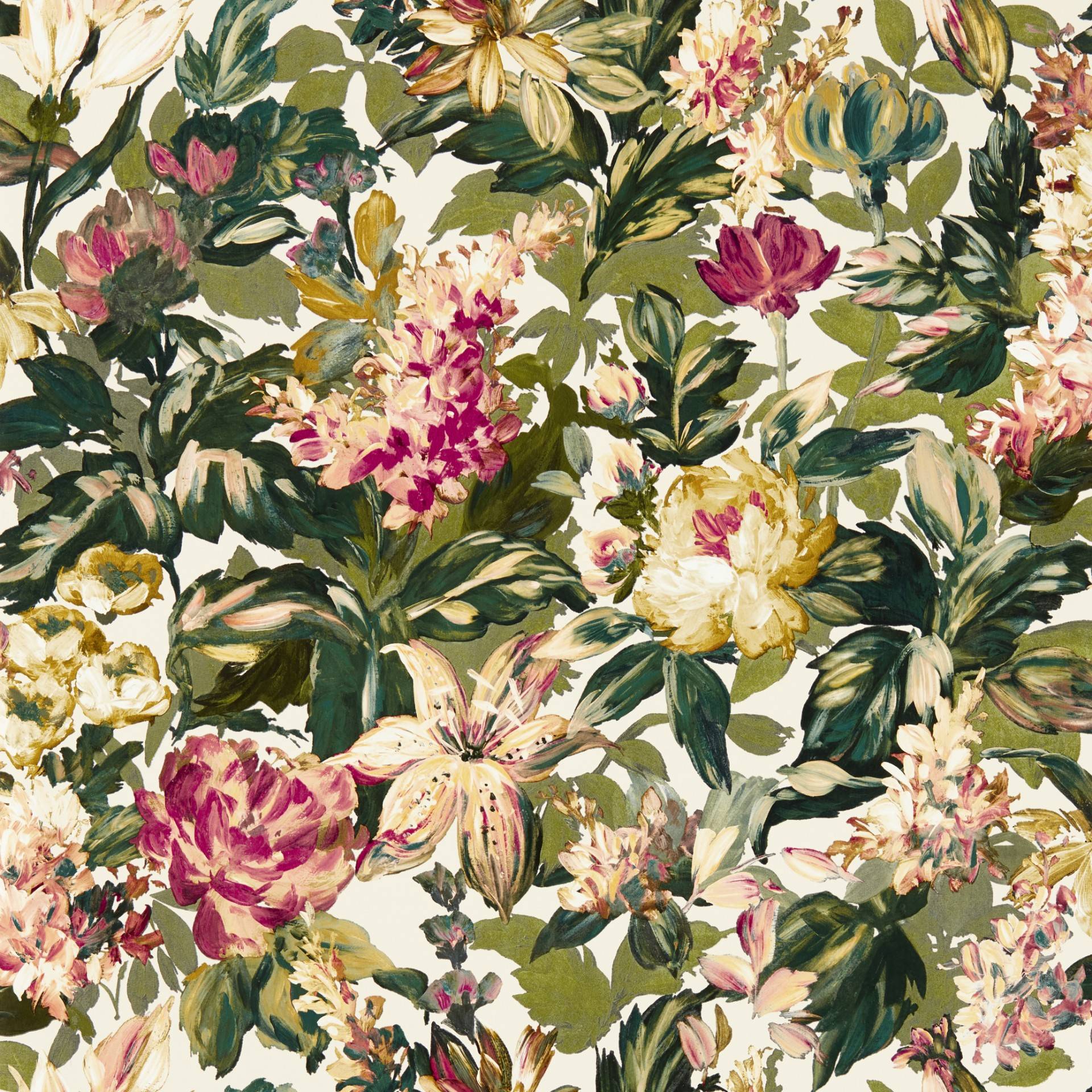 Clarke & Clarke Olive/Raspberry W0158/03