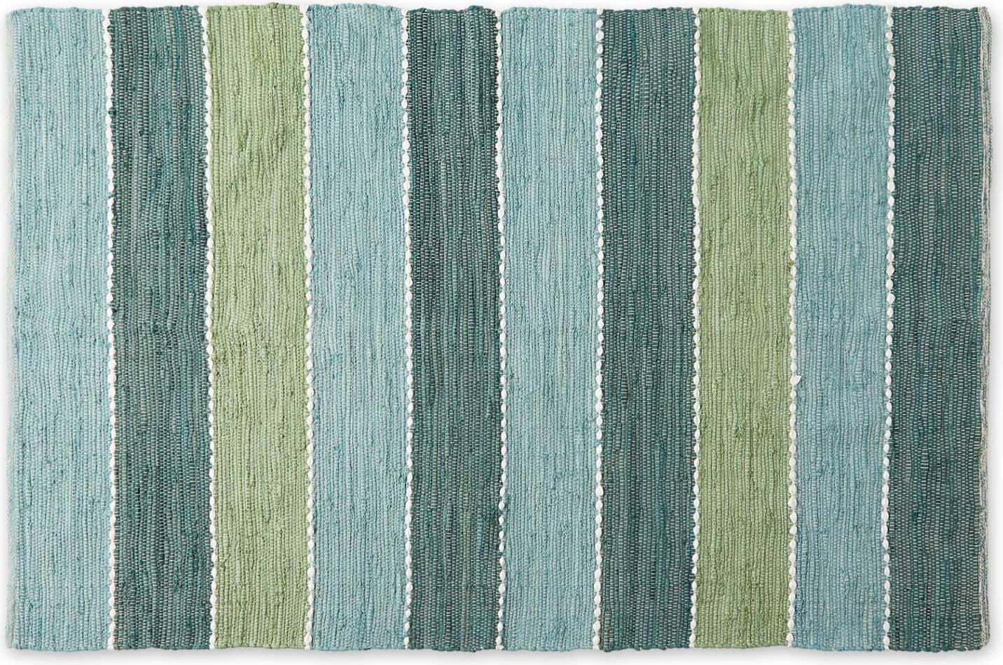 DII Hand-Loomed Paper Chindi Rug Green 48x72"