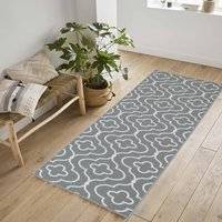 Serdim Rugs Machine Washable Quatrefoil Anti Grey