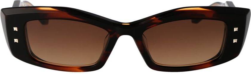 Valentino VI Rectangular Sunglasses - Metal Frame - Gradient Lens