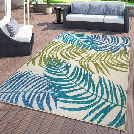 World Rug Gallery Floral Leaves Flatweave Multicolor, Blue