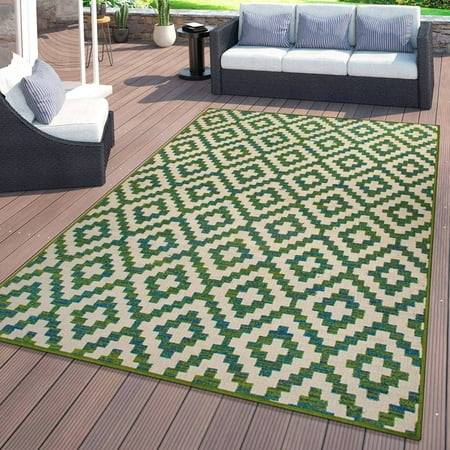 World Rug Gallery Contemporary Geometric Trellis Green