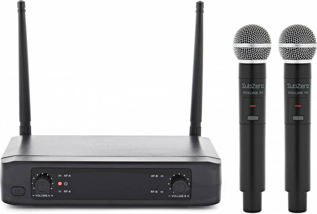 SubZero SubZero VOXLINK-2FH Dual Handheld Wireless Microphone System