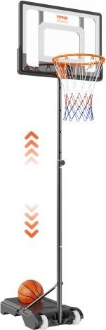 VEVOR 5-7 ft Adjustable Height Portable Backboard System