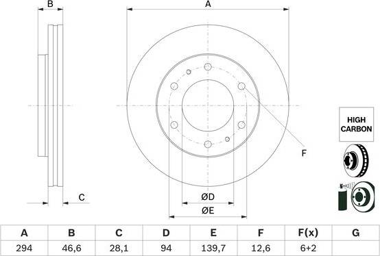 Bosch Brake Disc BD2739