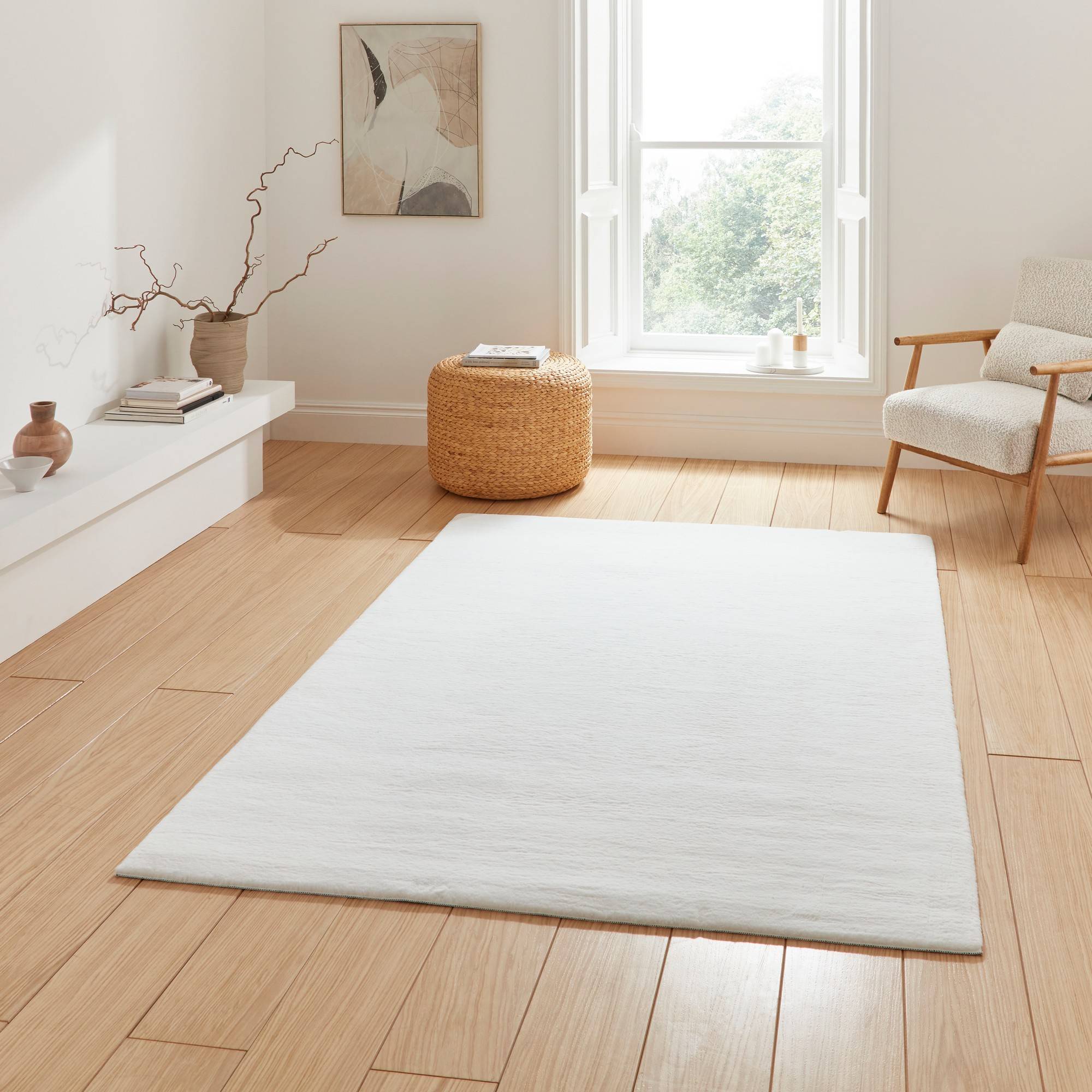 Think Rugs Snug Rug Modern White