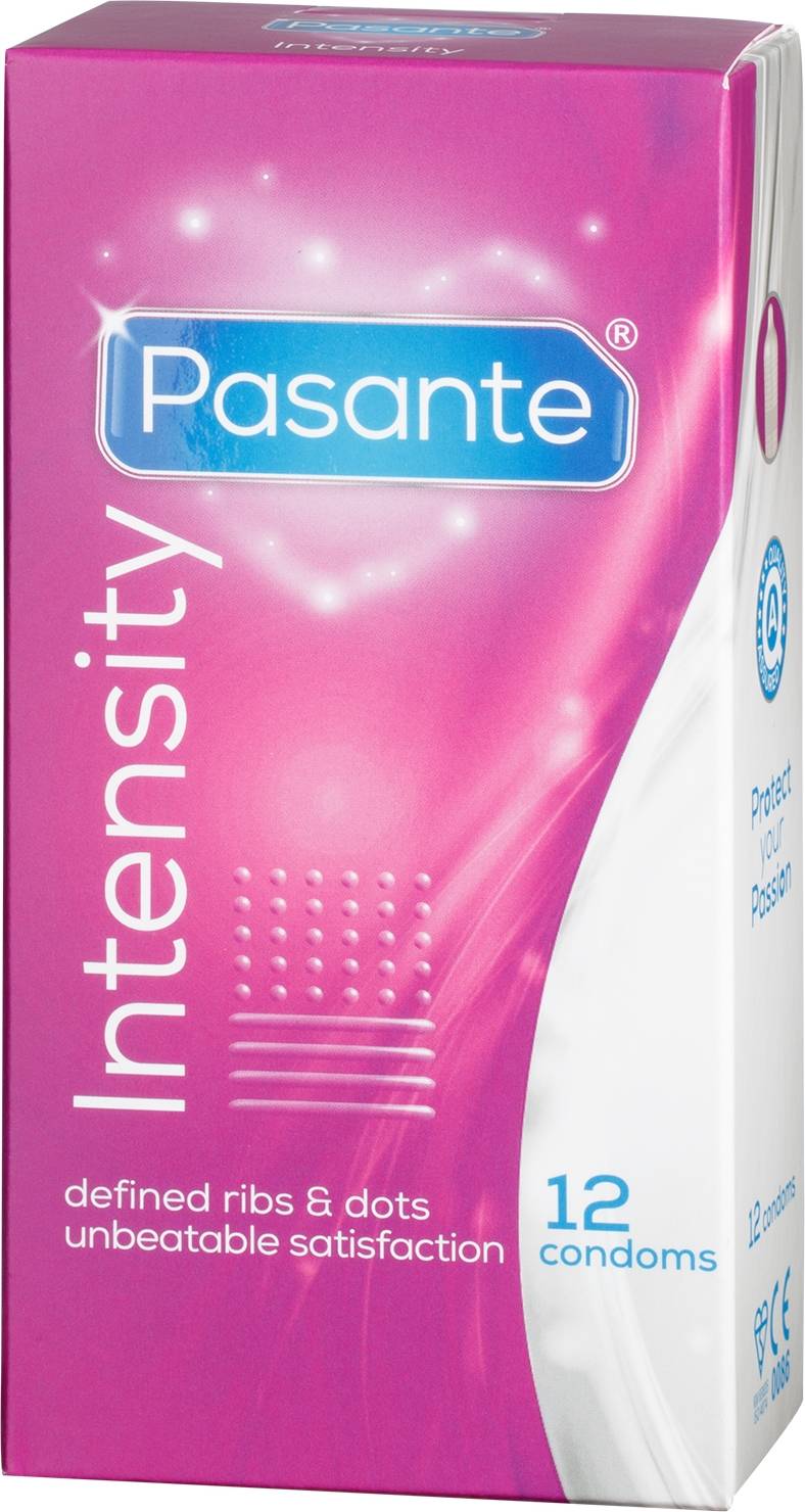 Pasante Intensity Ribs & Dots Condoms 12 pcs Clear
