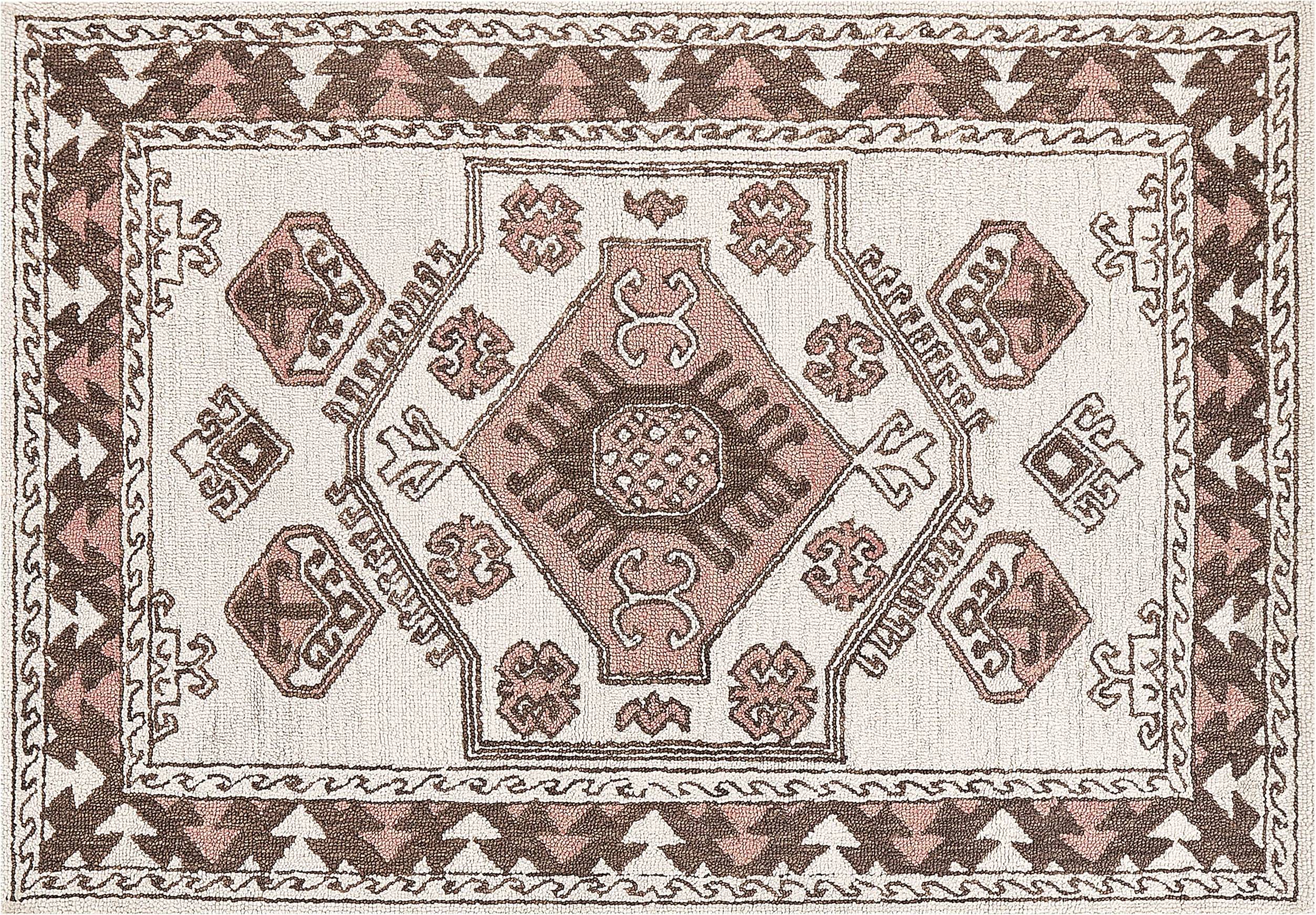 Beliani Wool Area Rug Brown, Multicolour cm