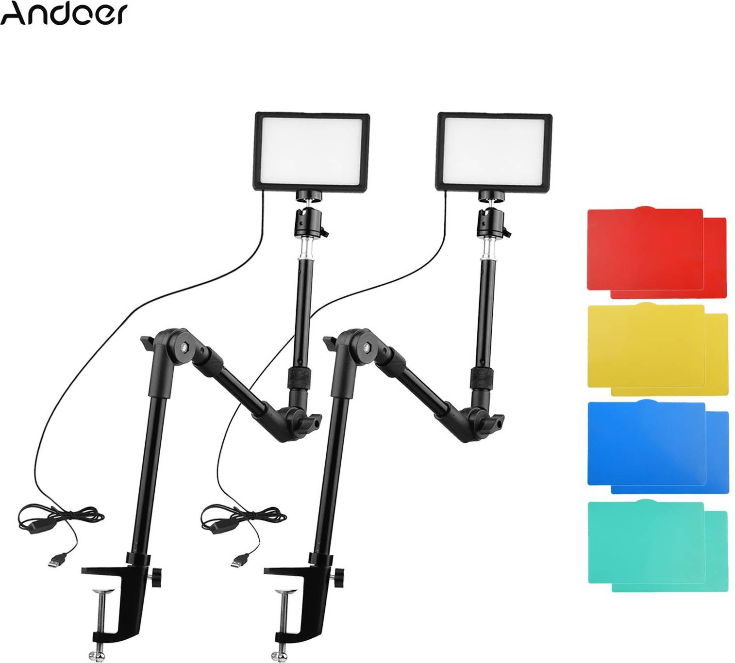 Studio usb Andoer USB Video Conference Lighting Kit